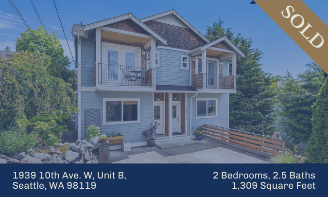 1939 10th Ave. W, Unit B in Seattle listed by, Realtor Sandy Walsh of Exact Home Team